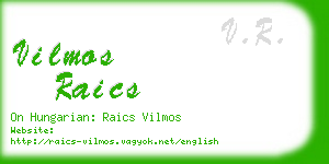 vilmos raics business card